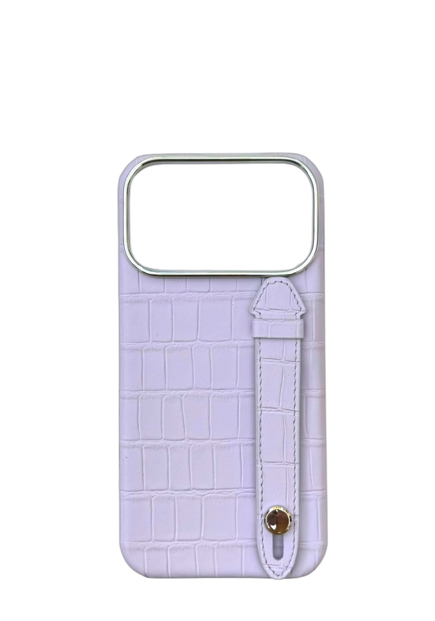 Lilac Embossed Crocodile Leather Strap Case