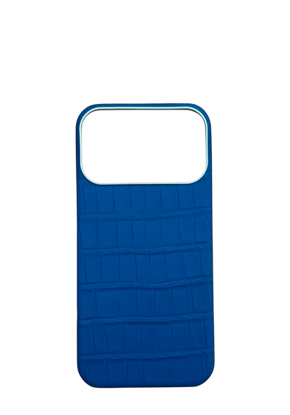 Blue Embossed Crocodile Strapless Case