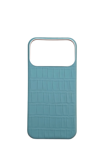 Sky Blue Embossed Crocodile Strapless Case
