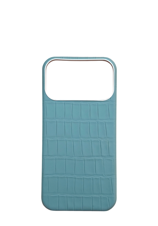 Sky Blue Embossed Crocodile Strapless Case
