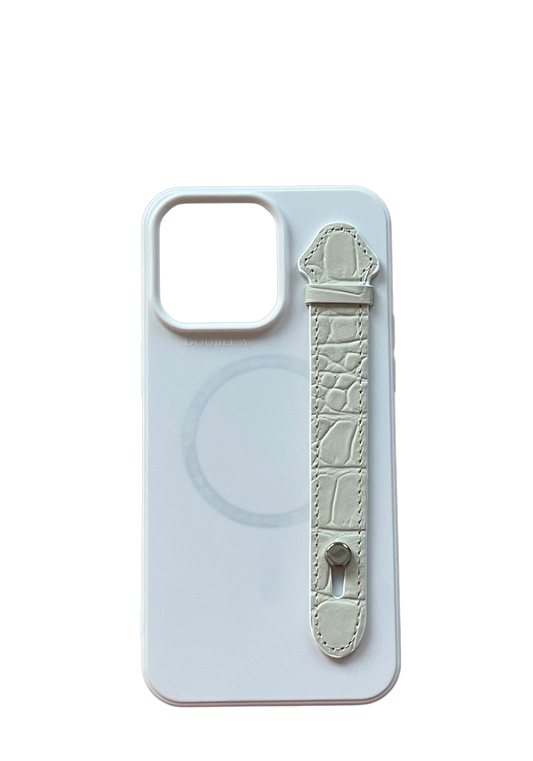 White Printable Silicone With Strap Case