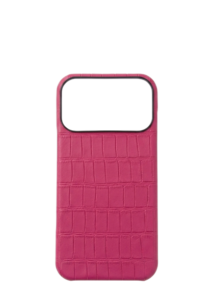 Fuchsia Embossed Crocodile Strapless Case