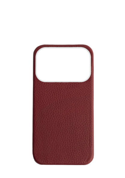 Maroon Togo leather Strapless Case