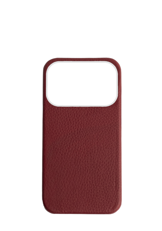 Maroon Togo leather Strapless Case