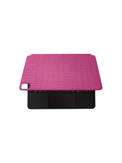 Fuchsia Embossed Crocodile iPad Case