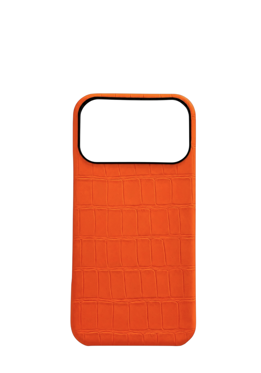 Orange Embossed Crocodile Strapless Case