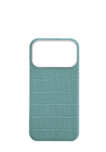 Sky Blue Embossed Crocodile Strapless Case