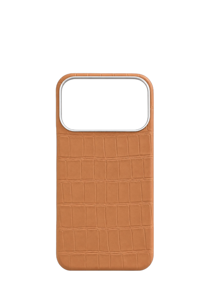 Beige Embossed Crocodile Strapless Case