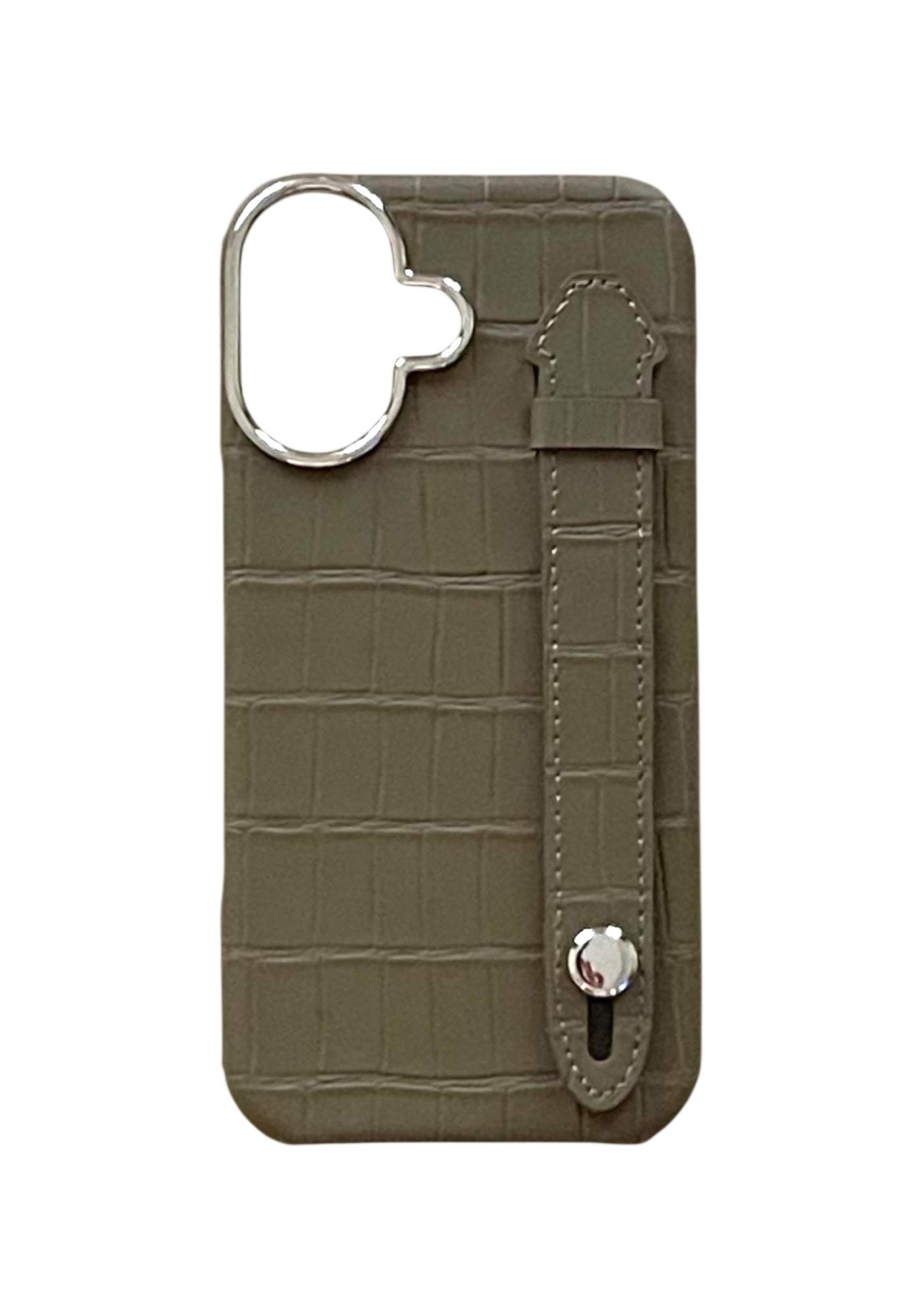 Etoupe Embossed Crocodile Leather Strap Case