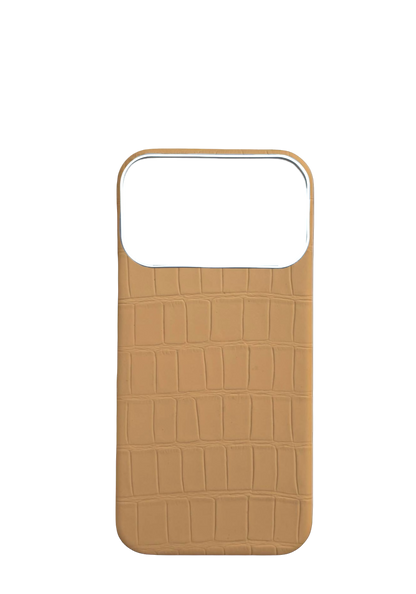 Beige Embossed Crocodile Strapless Case