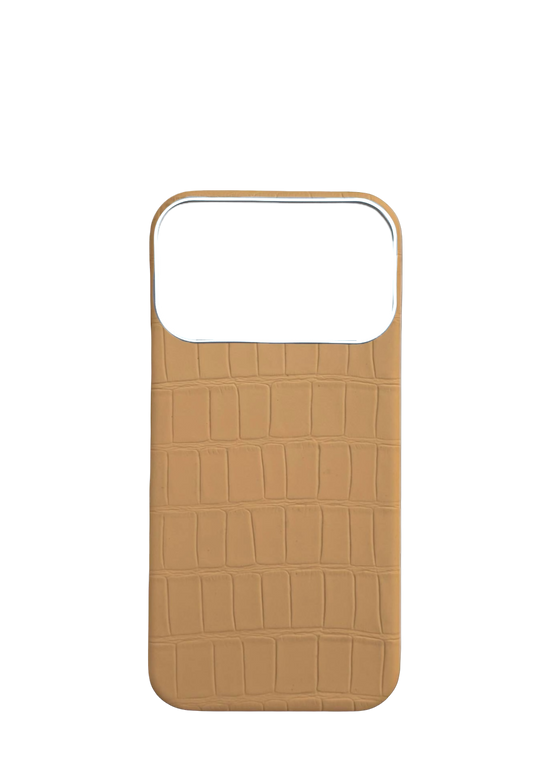 Beige Embossed Crocodile Strapless Case