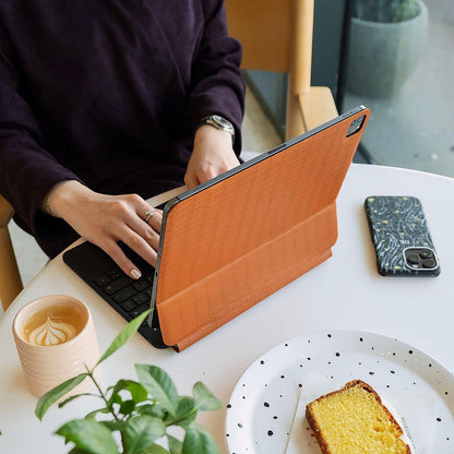 Navy Embossed Crocodile iPad Case