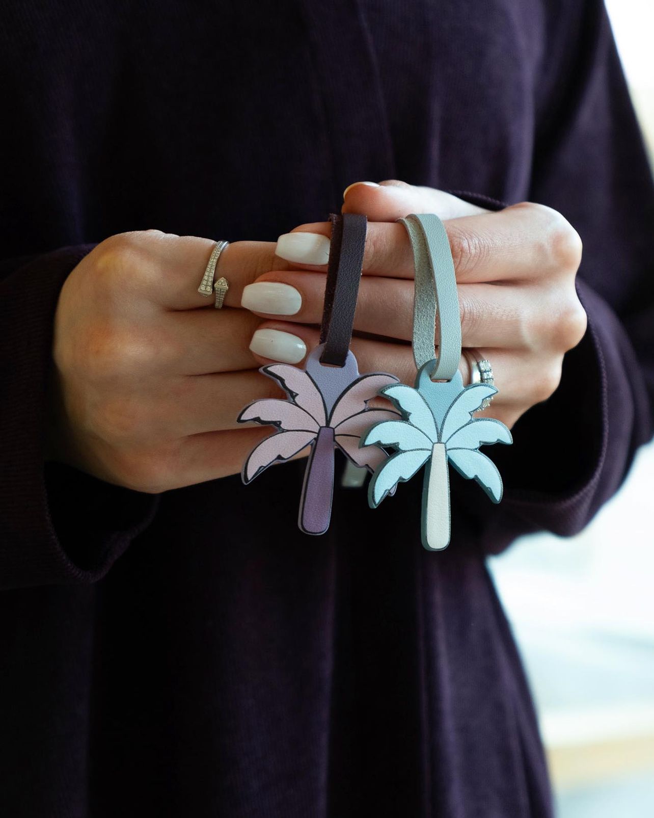 Palm Tree Leather Charm