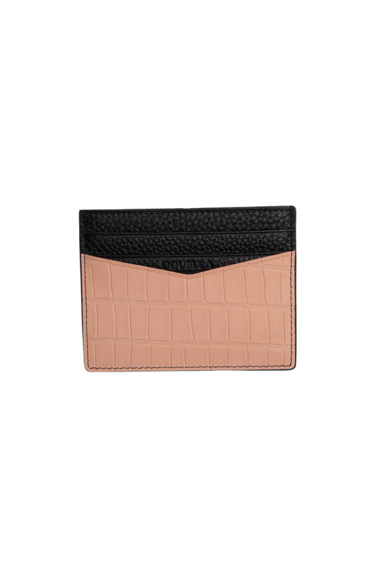 Pink Embossed Crocodile Cardholder