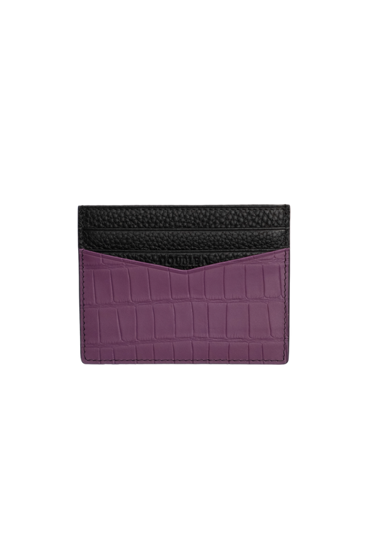 Purple Embossed Crocodile Cardholder