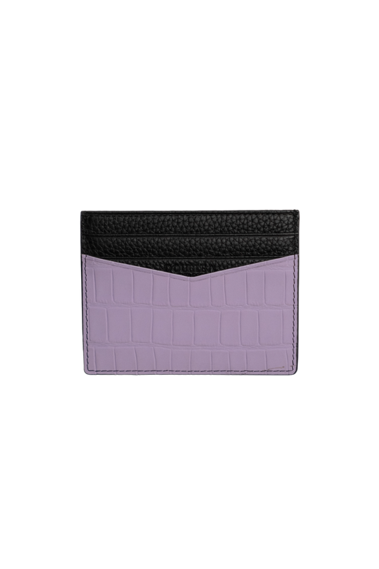 Lilac Embossed Crocodile Cardholder