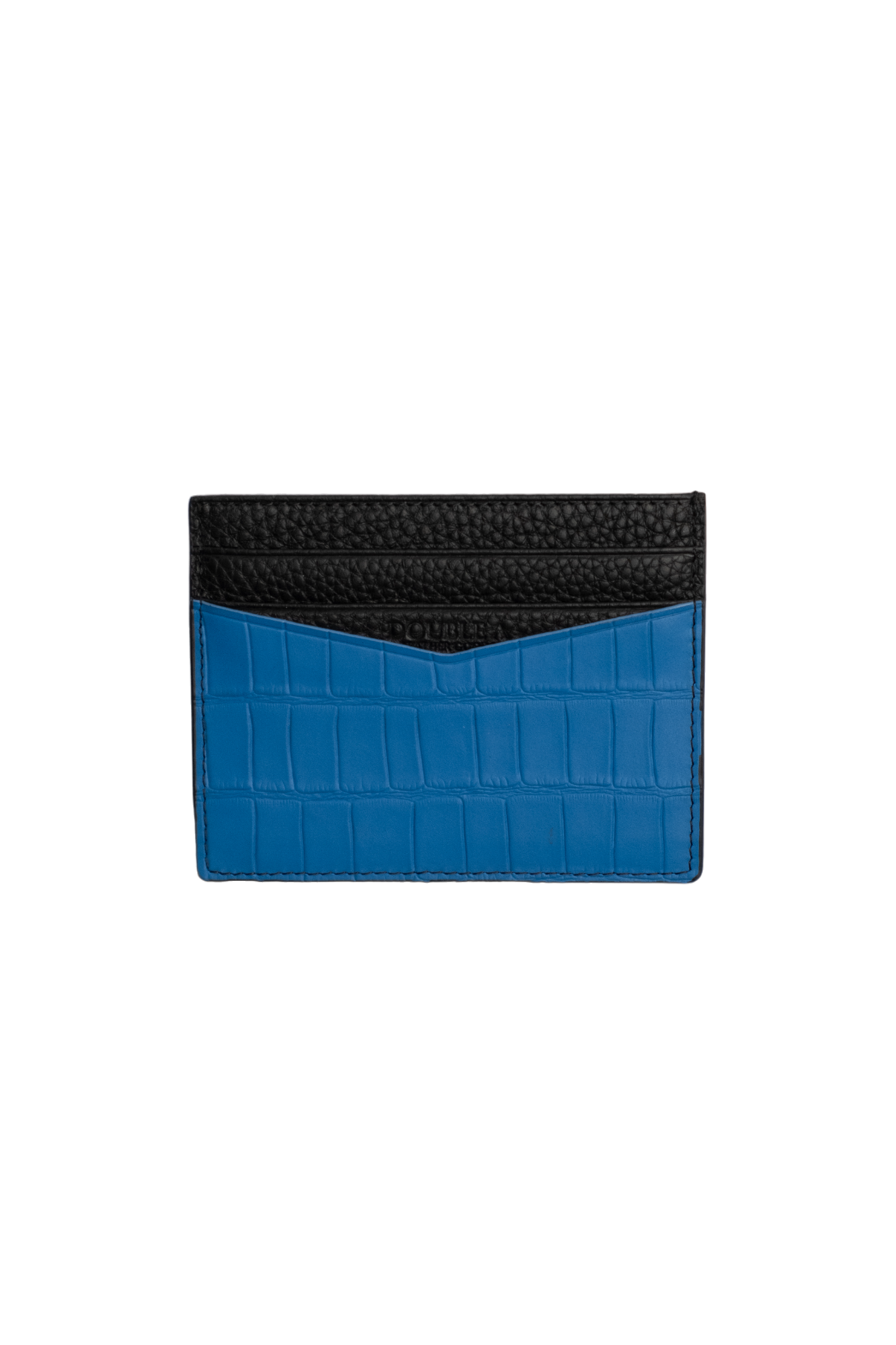 Royal Blue Embossed Crocodile Cardholder