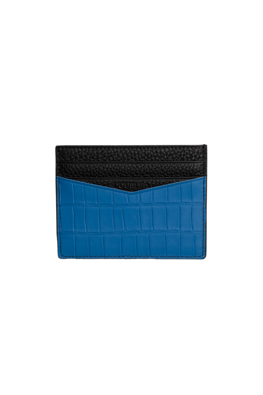 Royal Blue Embossed Crocodile Cardholder