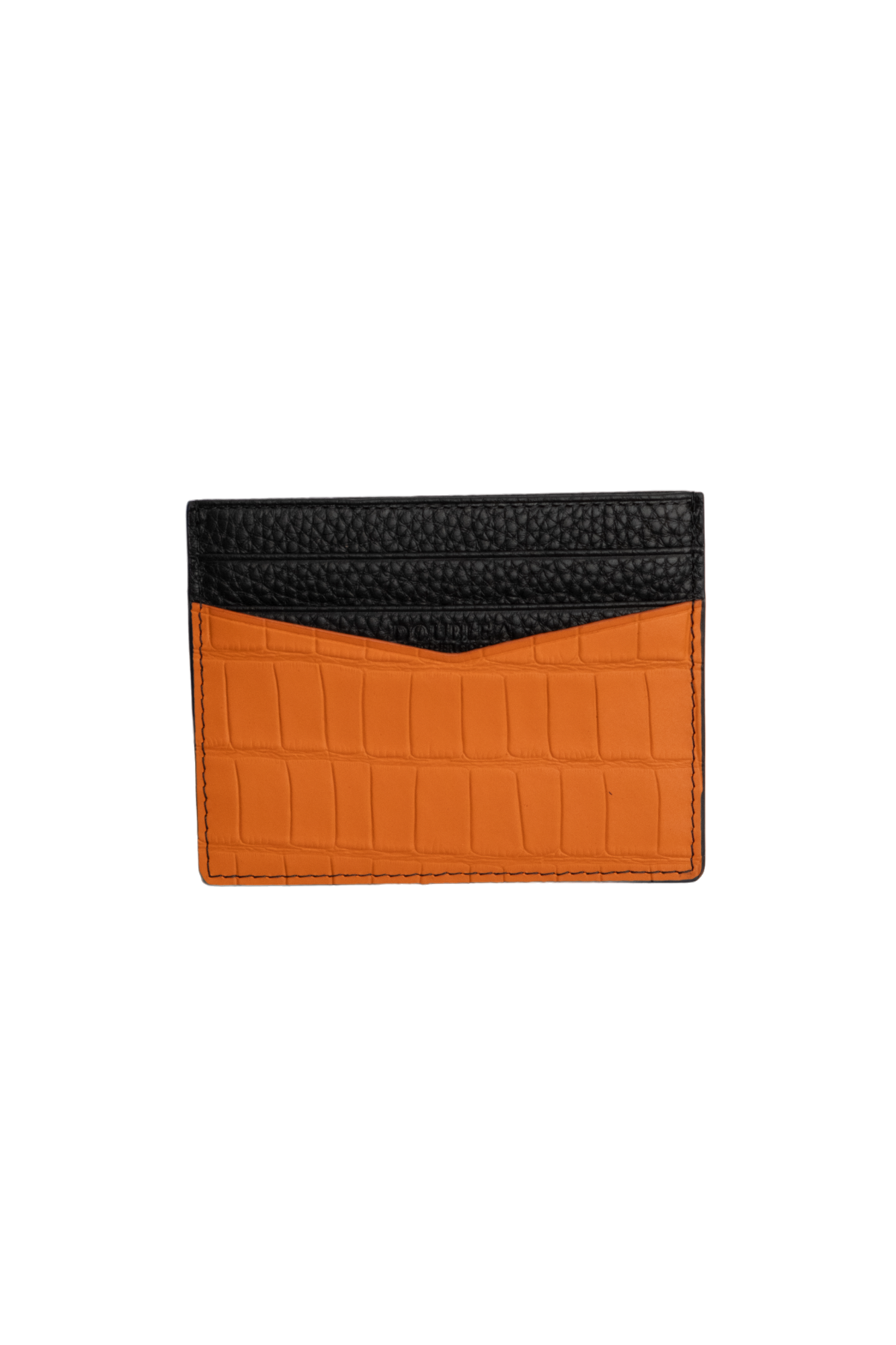 Orange Embossed Crocodile Cardholder