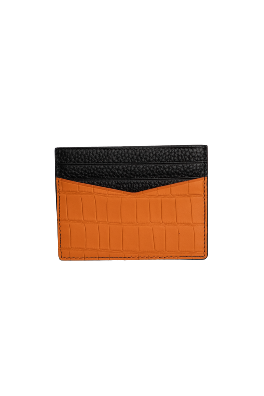 Orange Embossed Crocodile Cardholder