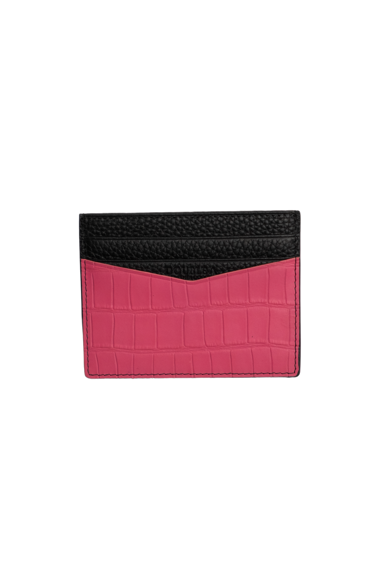 Fuchsia Embossed Crocodile Cardholder