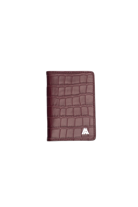 Maroon Embossed Crocodile Wallet