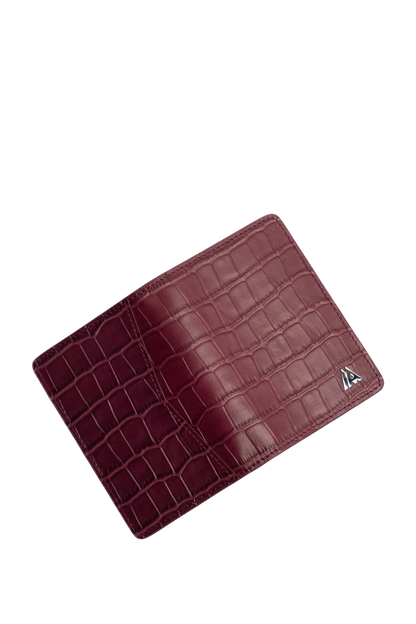 Maroon Embossed Crocodile Wallet