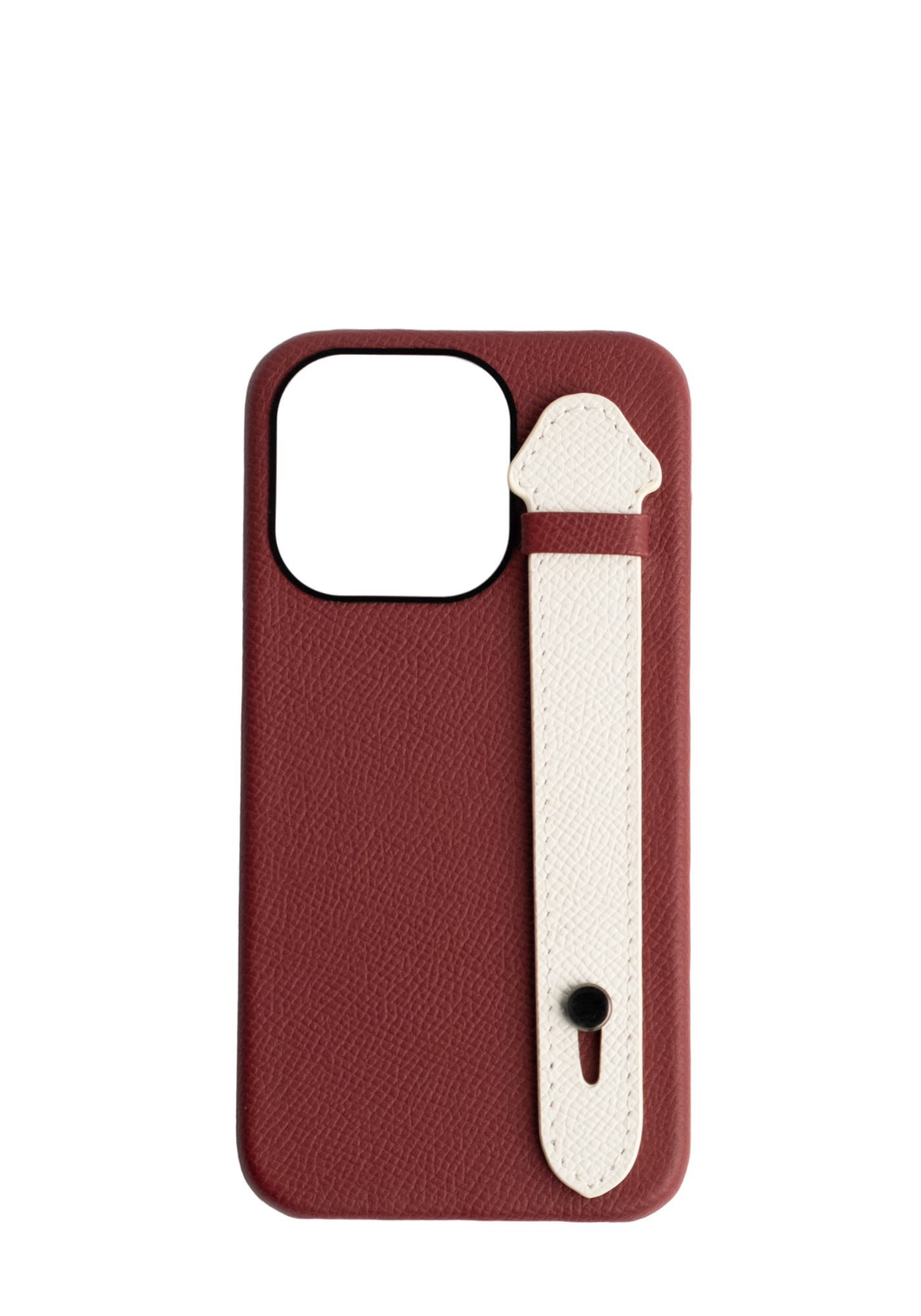 Maroon Epsom Leather Strap Case