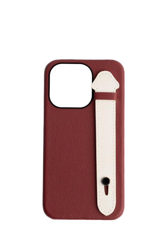 Maroon Epsom Leather Strap Case