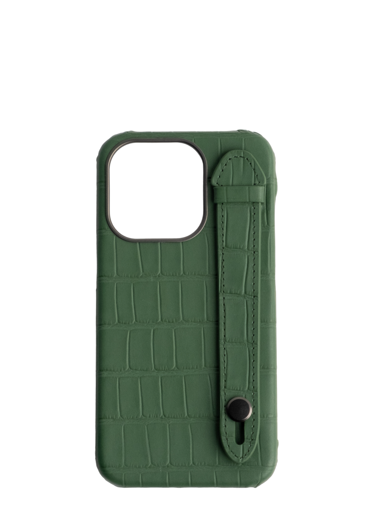 Green Embossed Crocodile Leather Strap Case