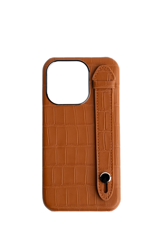 Brown Crocodile Leather Case