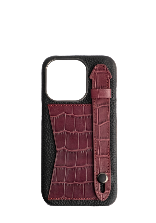 Dark Maroon Strap And Pocket Case