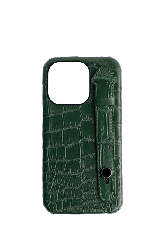 Green Genuine Crocodile Strap Case