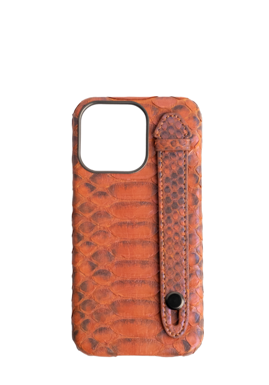 Orange Python Strap Case