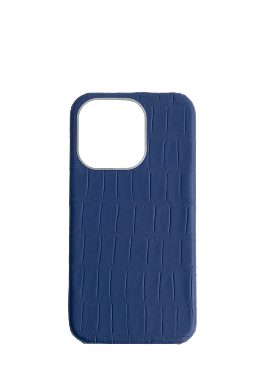 Navy Embossed Crocodile Strapless Case