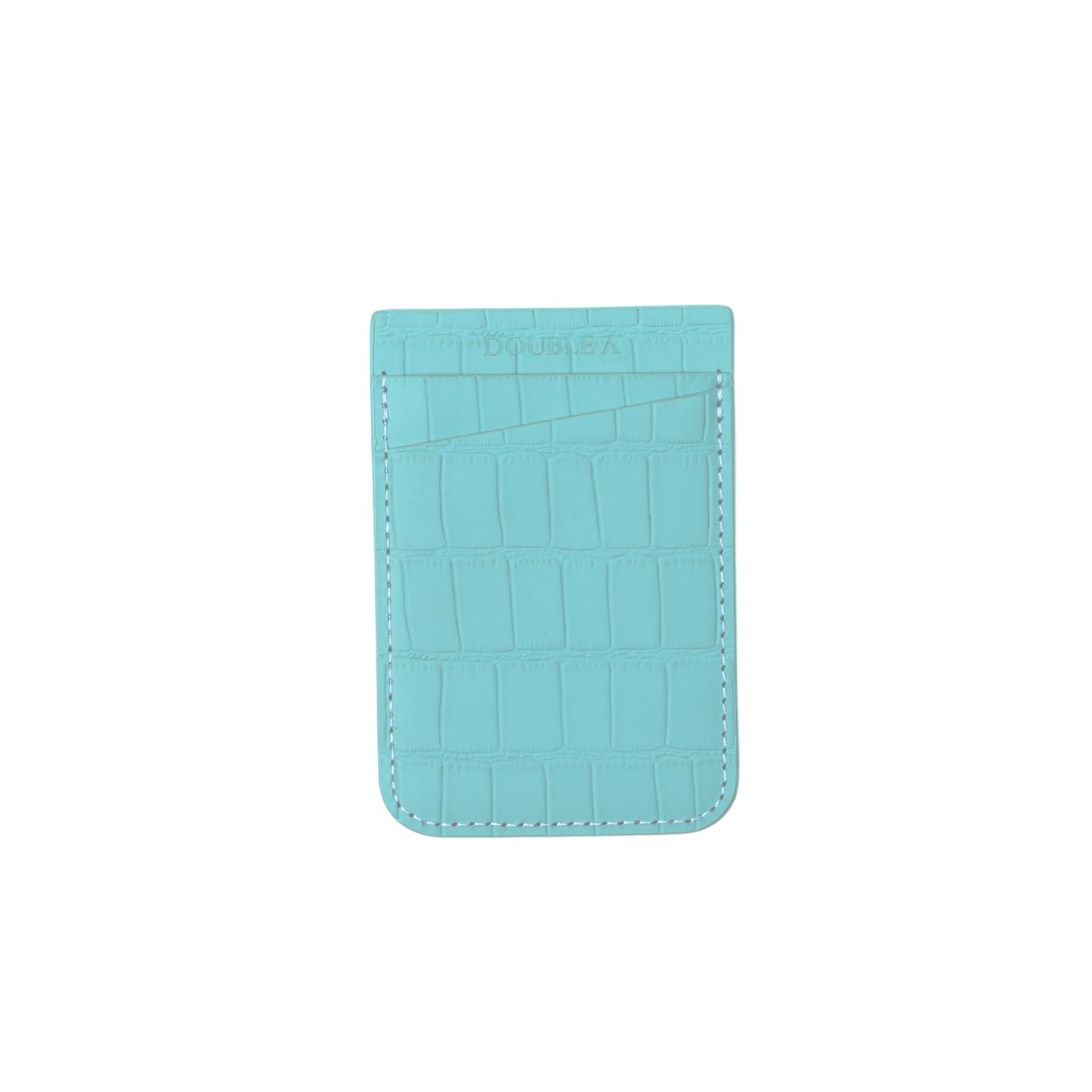 Sky Blue Embossed Crocodile MagSafe Wallet