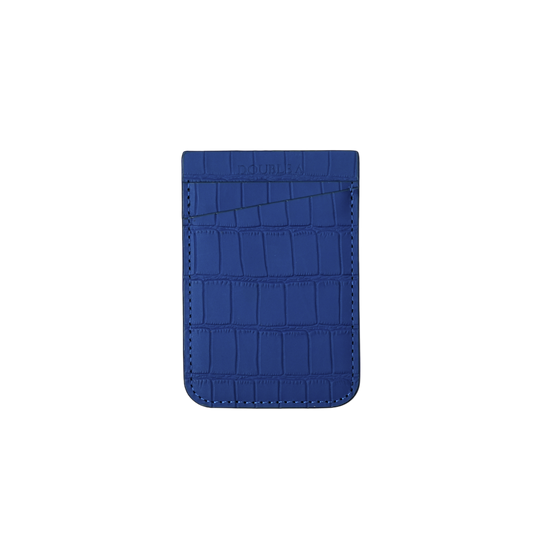 Navy Embossed Crocodile MagSafe Wallet