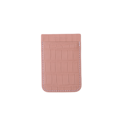 Pink Embossed Crocodile MagSafe Wallet