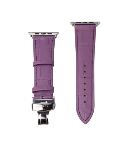 Purple Embossed Crocodile Strap