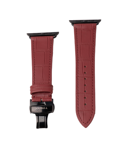 Maroon Embossed Crocodile Strap