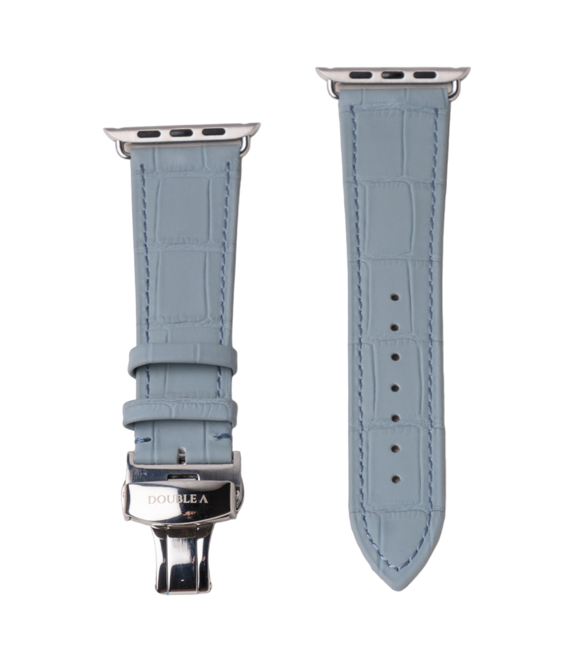 Sky Blue Embossed Crocodile Strap