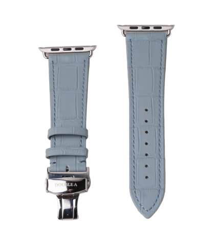 Sky Blue Embossed Crocodile Strap