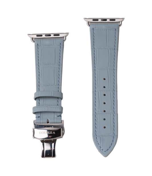 Sky Blue Embossed Crocodile Strap