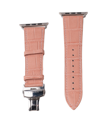 Pink Embossed Crocodile Strap