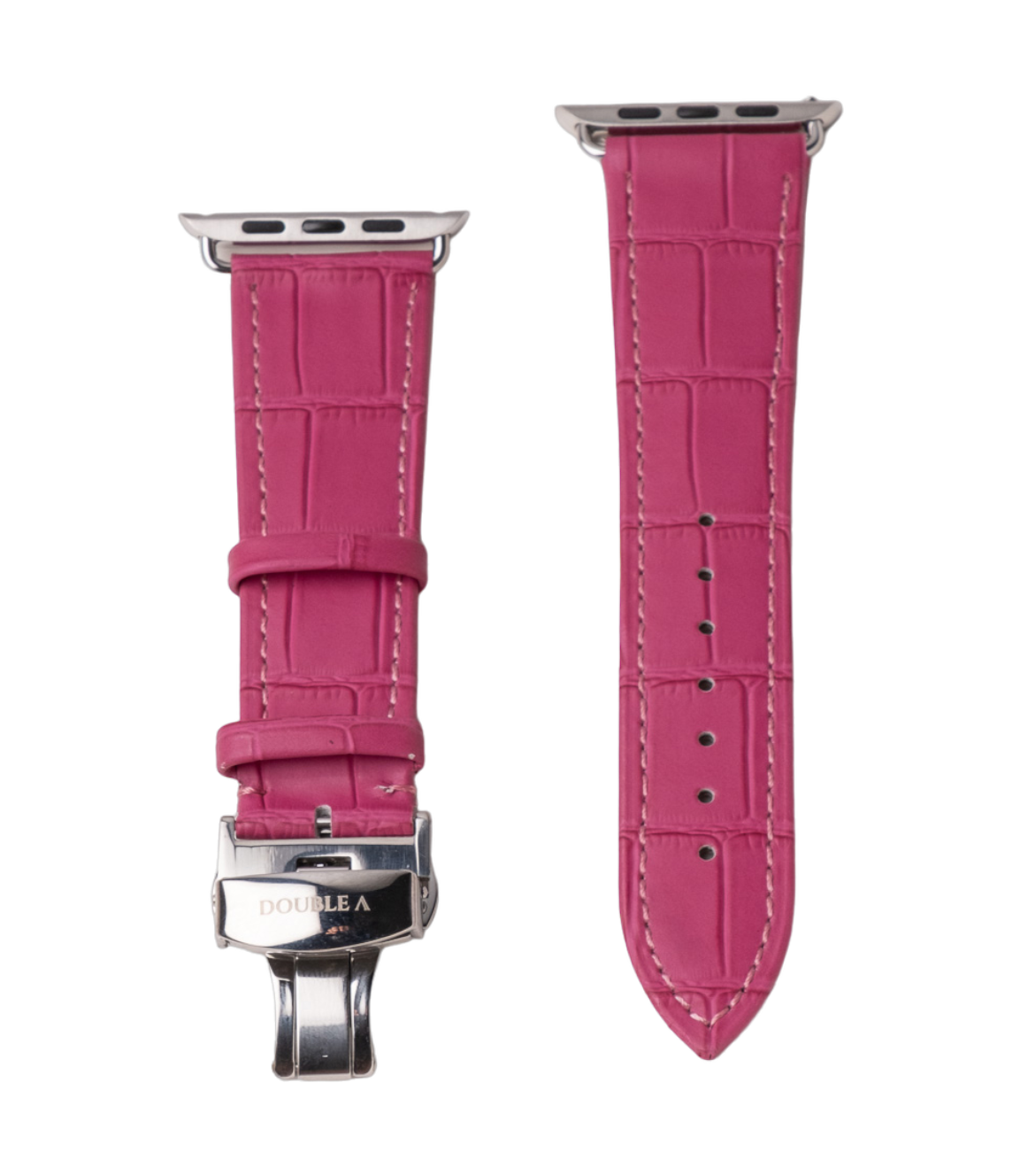 Fuchsia Embossed Crocodile Strap