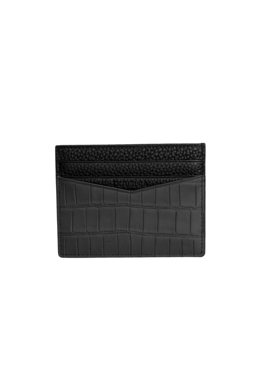 Black Crocodile Card Holder