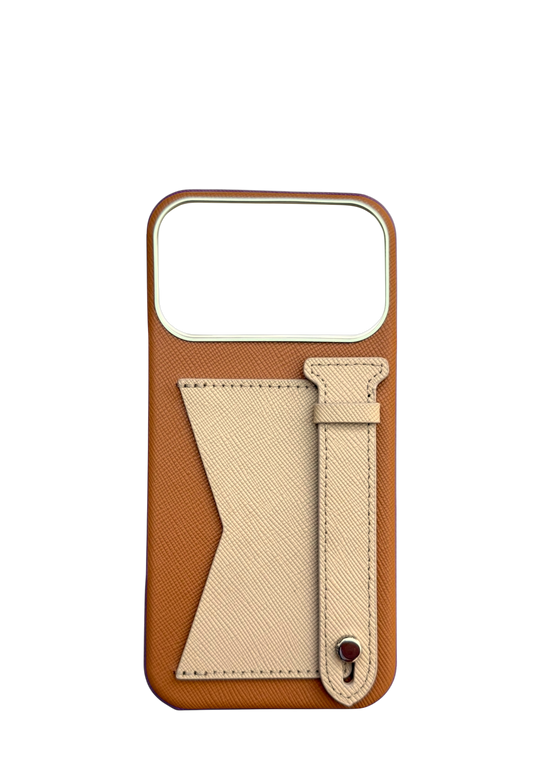 Brown / Beige Strap And Pocket Case