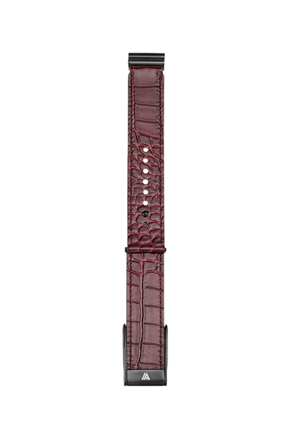 Maroon Embossed Crocodile Whoop 5.0 & MG Strap